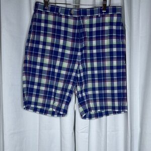 Peter Millar Plaid Men's Shorts - Blue, Green, and White